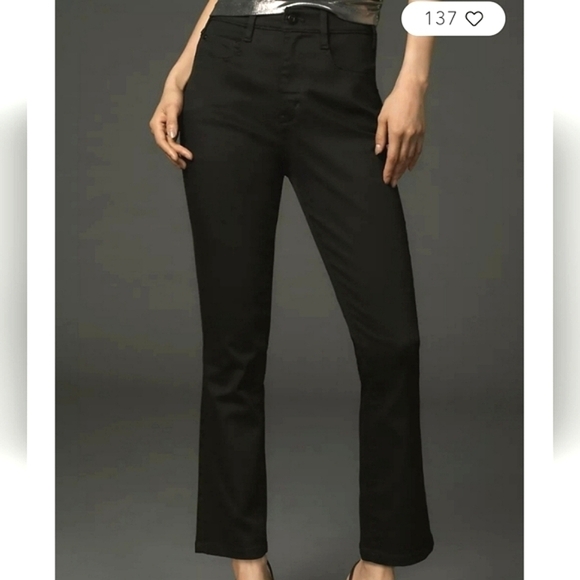 NWT Anthropologie Pilco Knightsbridge Slim Tuck Jeans size 26 in black - Picture 2 of 5